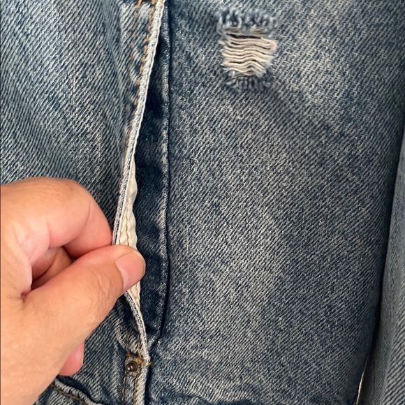 Old Navy Light Blue Distressed Denim Jacket - Picture 6 of 12